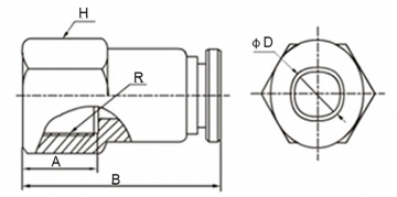 Штуцер прямой с внутренней резьбой PCF 12-G04